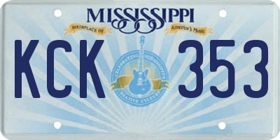 MS license plate KCK353