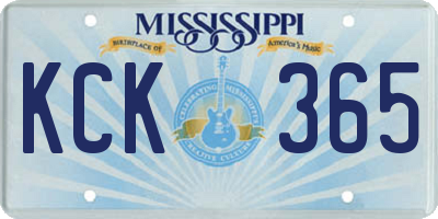 MS license plate KCK365