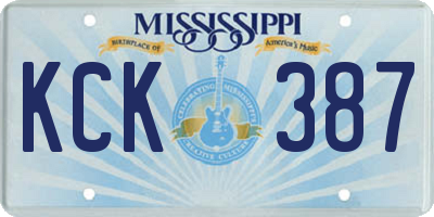 MS license plate KCK387
