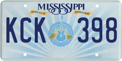 MS license plate KCK398