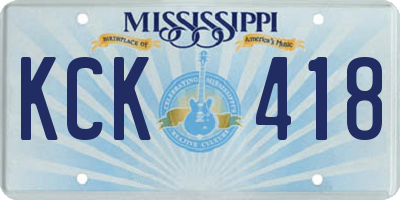 MS license plate KCK418