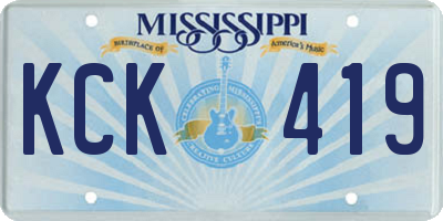 MS license plate KCK419