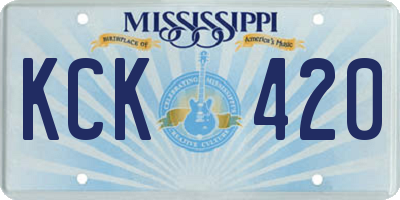 MS license plate KCK420