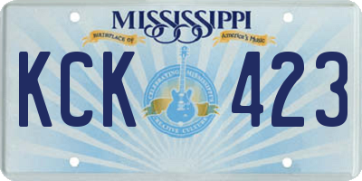 MS license plate KCK423