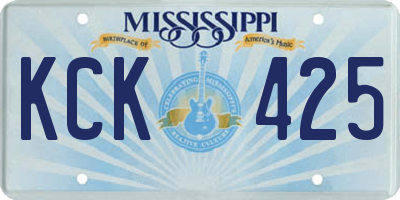 MS license plate KCK425