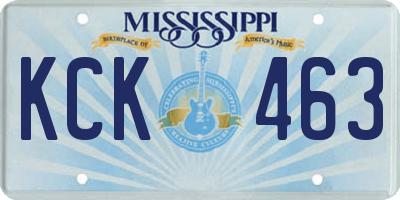 MS license plate KCK463