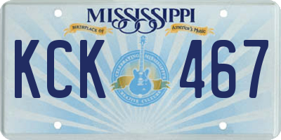MS license plate KCK467