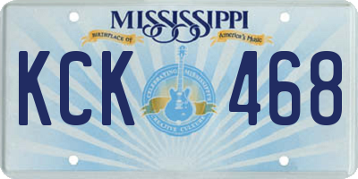MS license plate KCK468
