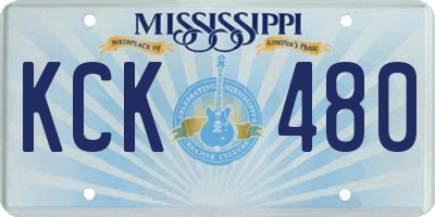 MS license plate KCK480