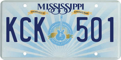 MS license plate KCK501