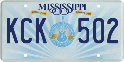 MS license plate KCK502
