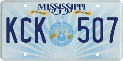 MS license plate KCK507
