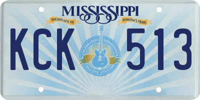 MS license plate KCK513
