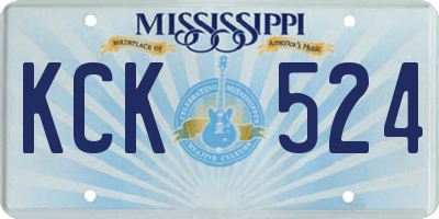 MS license plate KCK524