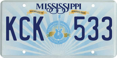 MS license plate KCK533