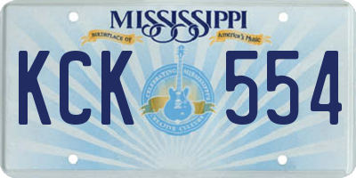 MS license plate KCK554