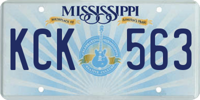 MS license plate KCK563