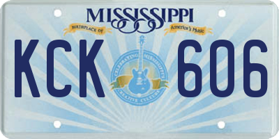 MS license plate KCK606