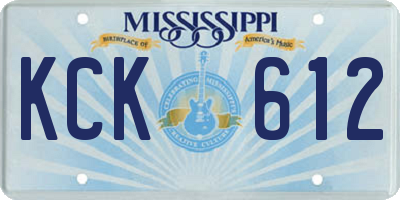 MS license plate KCK612