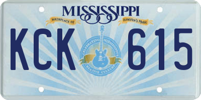 MS license plate KCK615