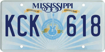 MS license plate KCK618