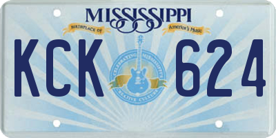 MS license plate KCK624