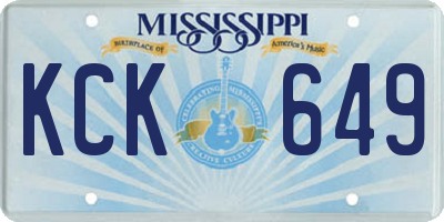 MS license plate KCK649