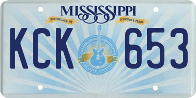 MS license plate KCK653