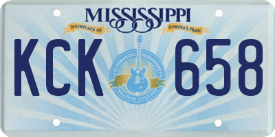 MS license plate KCK658