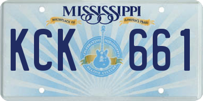 MS license plate KCK661