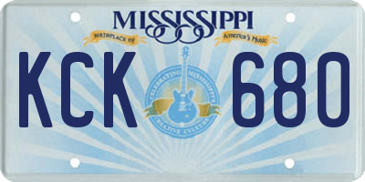 MS license plate KCK680