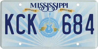 MS license plate KCK684