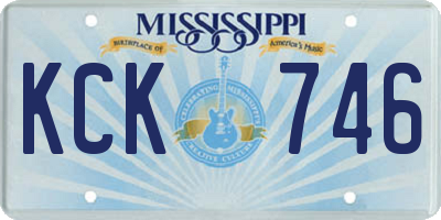 MS license plate KCK746