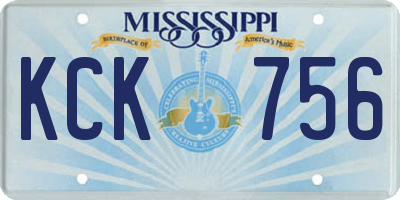 MS license plate KCK756