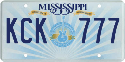 MS license plate KCK777