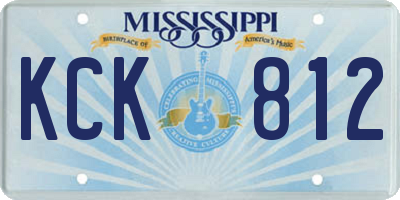 MS license plate KCK812