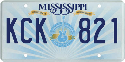 MS license plate KCK821