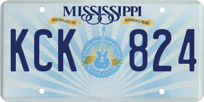 MS license plate KCK824