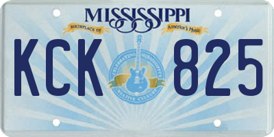 MS license plate KCK825