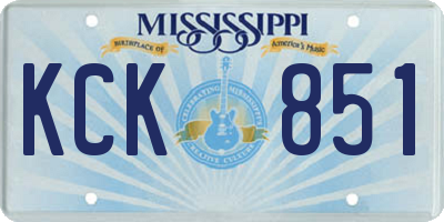 MS license plate KCK851