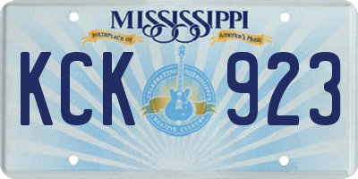 MS license plate KCK923