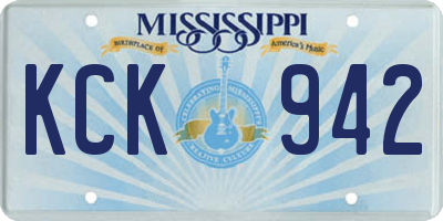 MS license plate KCK942