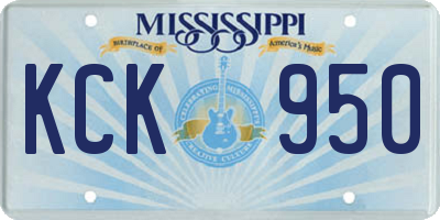 MS license plate KCK950
