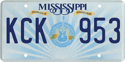 MS license plate KCK953