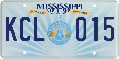 MS license plate KCL015