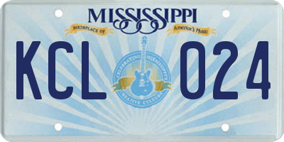 MS license plate KCL024