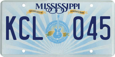 MS license plate KCL045