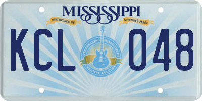MS license plate KCL048