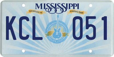 MS license plate KCL051
