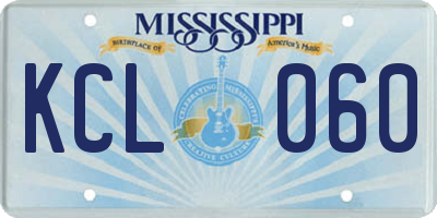 MS license plate KCL060